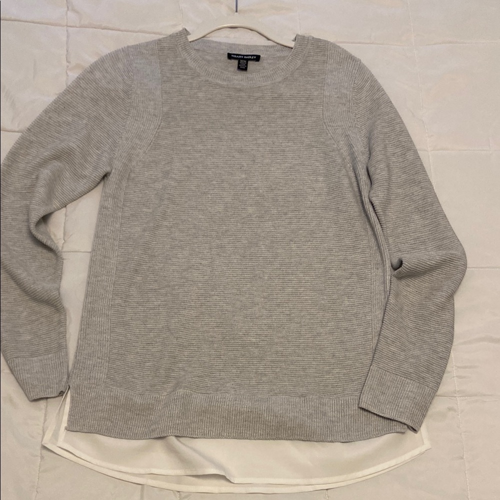 Hilary Radley long sleeve sweater/top with faux blouse overhang